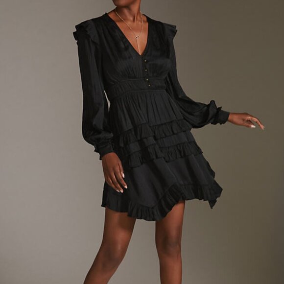 Anthropologie Tiered Ruffle Mini Dress - Picture 3 of 11
